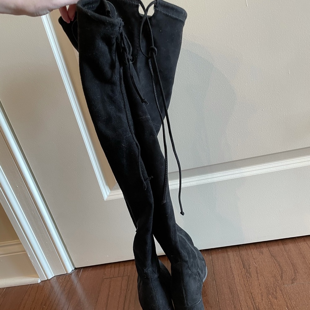 Unisa Over The Knee Black Suede Boots